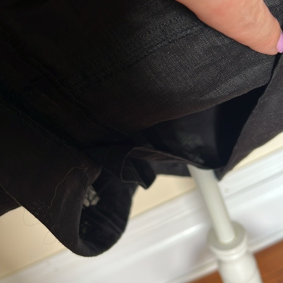 Talbots Black Sheath Linen Dress V-Neck Sleeveless - Picture 9 of 10